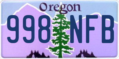 OR license plate 998NFB