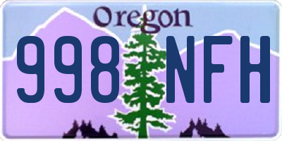 OR license plate 998NFH
