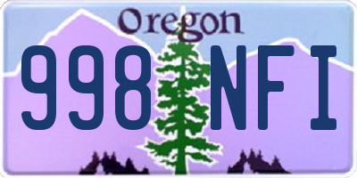 OR license plate 998NFI