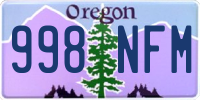OR license plate 998NFM