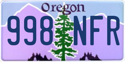 OR license plate 998NFR