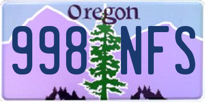 OR license plate 998NFS