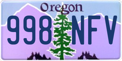OR license plate 998NFV