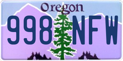 OR license plate 998NFW