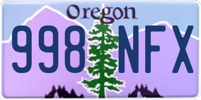 OR license plate 998NFX