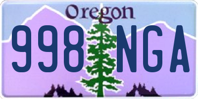 OR license plate 998NGA