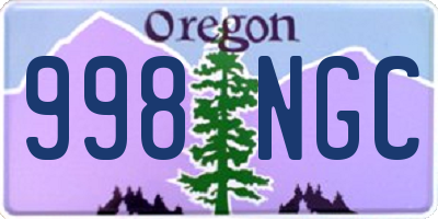 OR license plate 998NGC