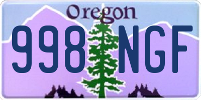 OR license plate 998NGF