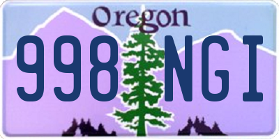 OR license plate 998NGI