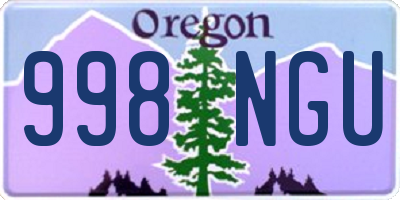 OR license plate 998NGU