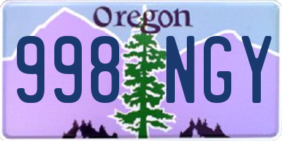 OR license plate 998NGY