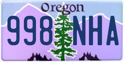 OR license plate 998NHA