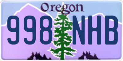 OR license plate 998NHB