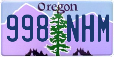OR license plate 998NHM