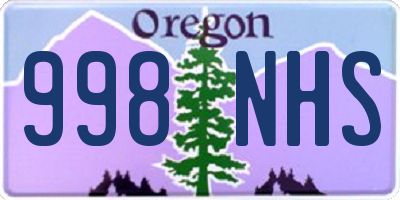 OR license plate 998NHS