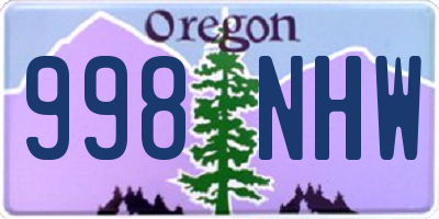OR license plate 998NHW