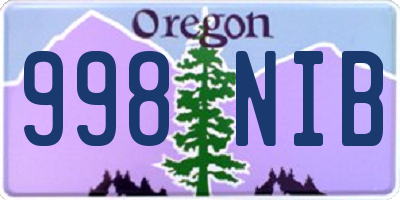 OR license plate 998NIB