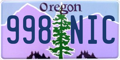 OR license plate 998NIC