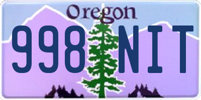OR license plate 998NIT