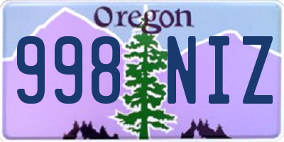 OR license plate 998NIZ
