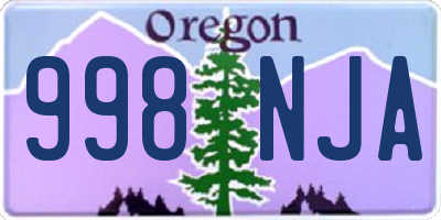OR license plate 998NJA