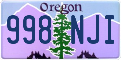 OR license plate 998NJI