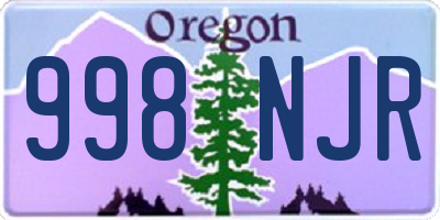 OR license plate 998NJR