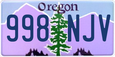 OR license plate 998NJV