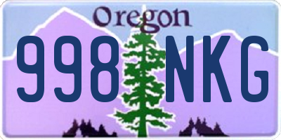 OR license plate 998NKG