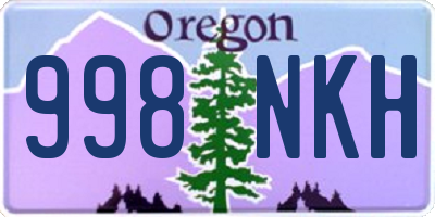OR license plate 998NKH