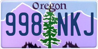 OR license plate 998NKJ