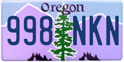 OR license plate 998NKN