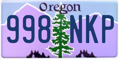 OR license plate 998NKP