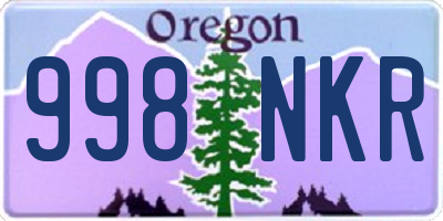 OR license plate 998NKR