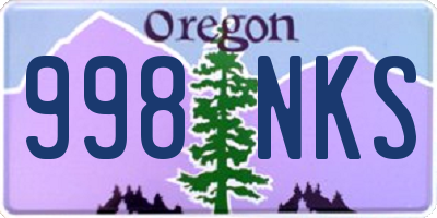 OR license plate 998NKS
