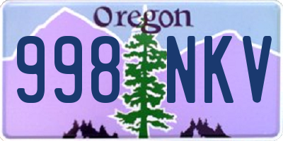 OR license plate 998NKV