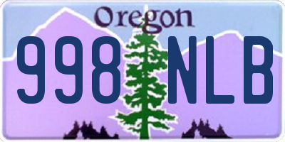 OR license plate 998NLB
