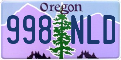 OR license plate 998NLD