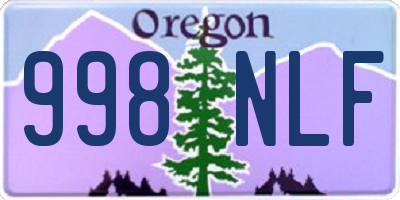 OR license plate 998NLF