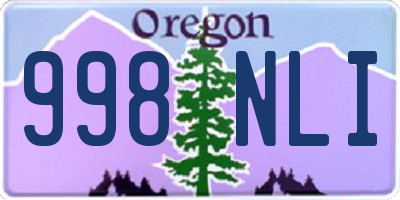 OR license plate 998NLI