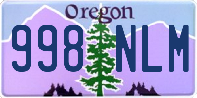 OR license plate 998NLM