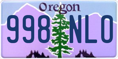 OR license plate 998NLO