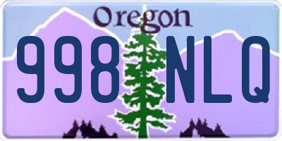 OR license plate 998NLQ