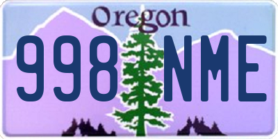 OR license plate 998NME