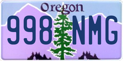 OR license plate 998NMG