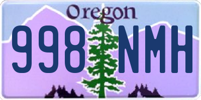 OR license plate 998NMH