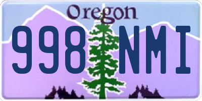 OR license plate 998NMI