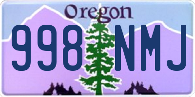 OR license plate 998NMJ