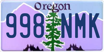 OR license plate 998NMK