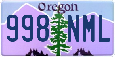 OR license plate 998NML